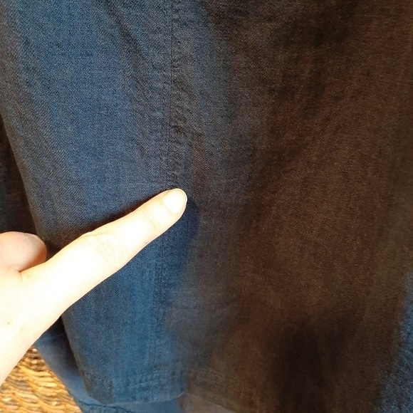 Free People We The Free Small Alpine Denim Tie Poet Peasant Oversized Shirt Blue - Picture 8 of 8